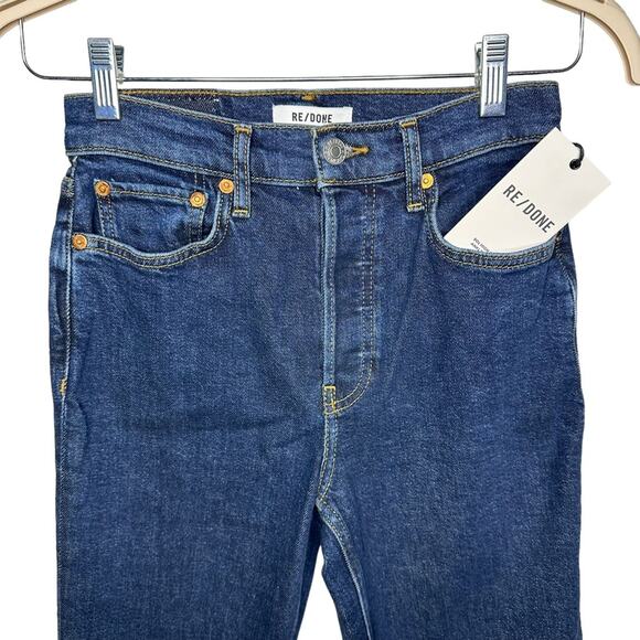 Re/Done 90s High Rise Ankle Crop Dark Rinse - Picture 3 of 9